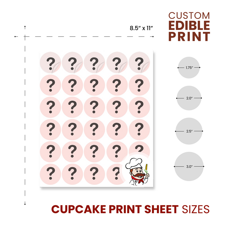 25sheets Customized Chocolate Transfer Sheet Sugar Rice Edible Icing Paper  For Cake